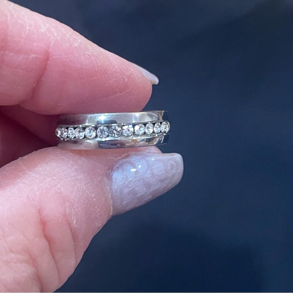 Rhinestone Eternity Band Ring - Size 7 - Picture 3 of 5